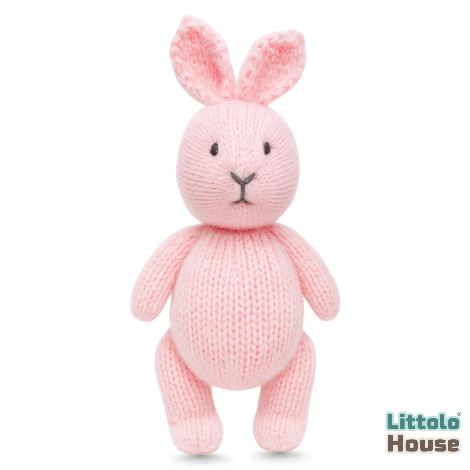 Plush Knitted Bunny Teddy Toy TY180 | Pack of 1 | Light Pink