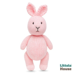 Plush Knitted Bunny Teddy Toy TY180 | Pack of 1 | Light Pink