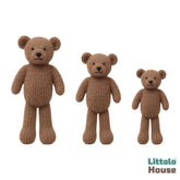 Hand-Knitted Bear Teddy Toy TY183 | Pack of 3 | Brown