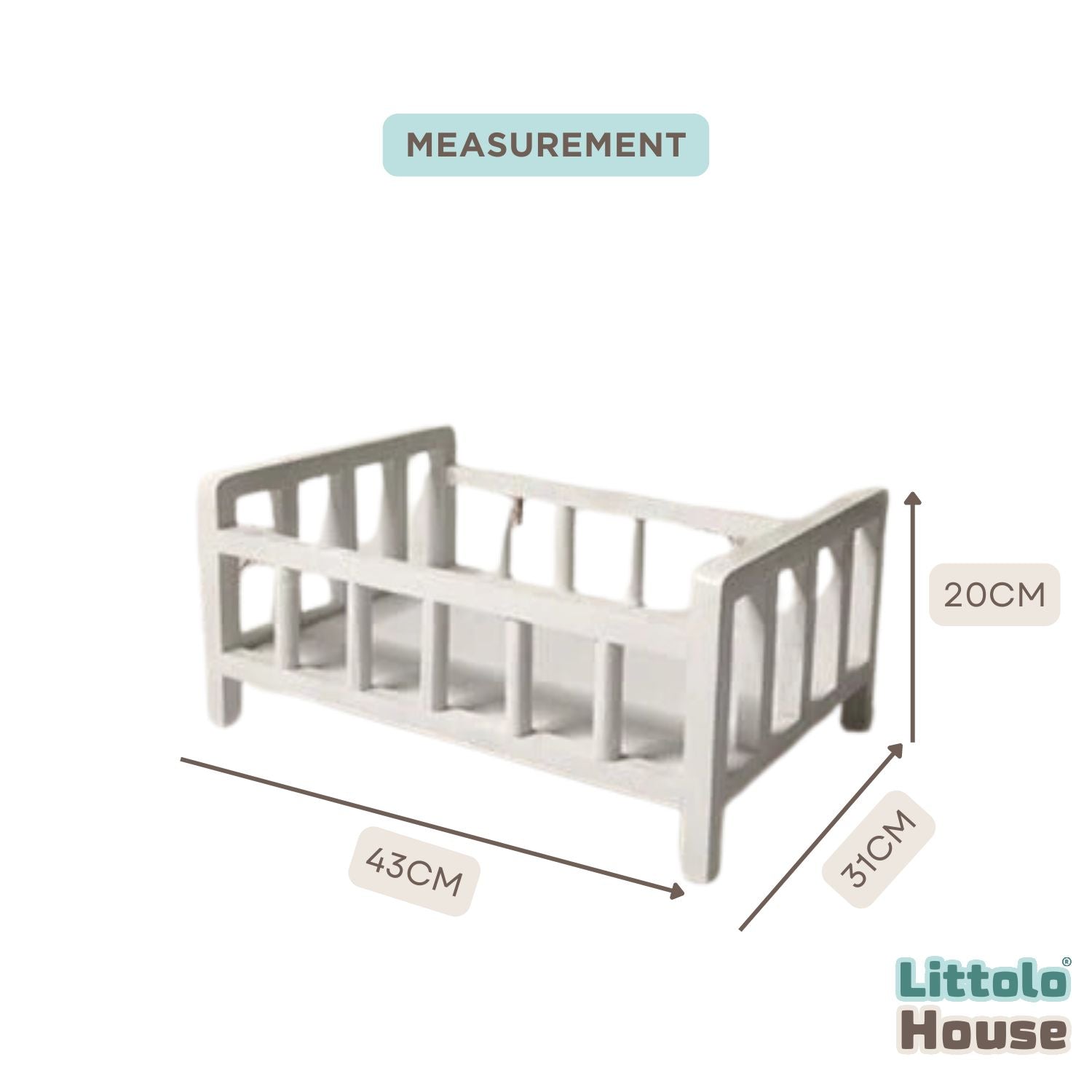 Cradle Style Bed | Wooden Decorative | White