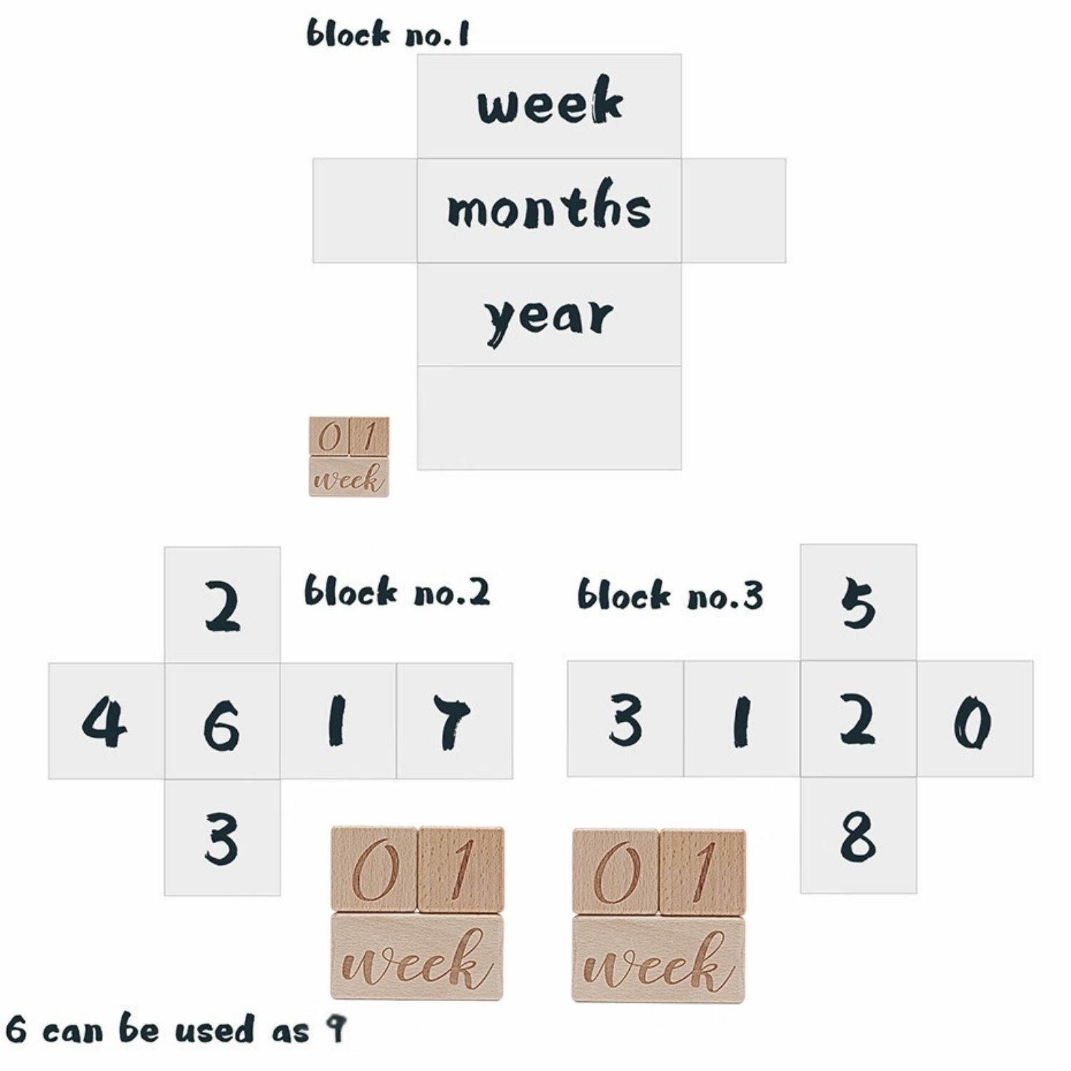 Milestone Blocks Set of 3 | Wooden | Brown