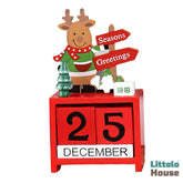 Santa Christmas Calendar Blocks | Wooden | Red