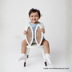 Bunny Rattan Chair | Wooden Decorative | White