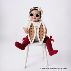 Bunny Rattan Chair | Wooden Decorative | White