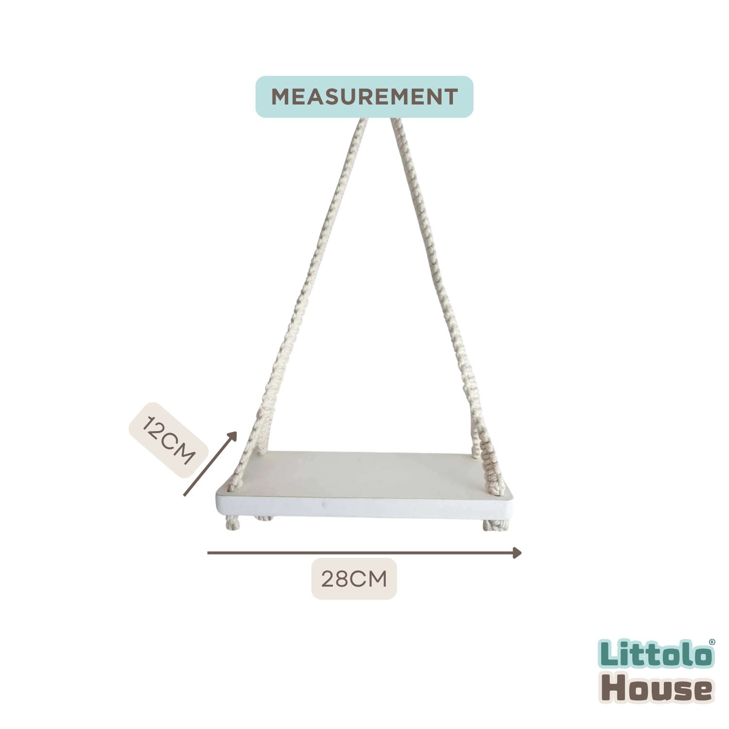 Baby Macrame Flower Swing | Wooden Decorative | Rustic White