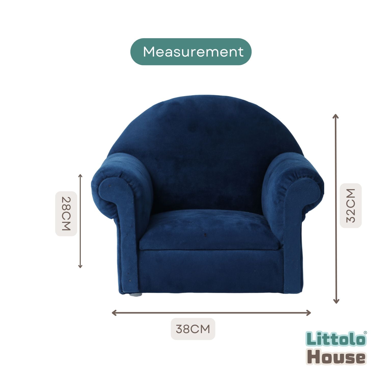 Stylish Arm Chair Sofa | Wooden Decorative | Royal Blue