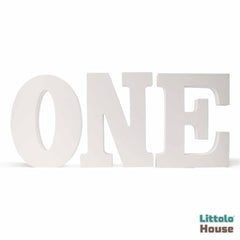 CAPITAL ONE Sign for First Birthday D1 | Wooden Decorative | White