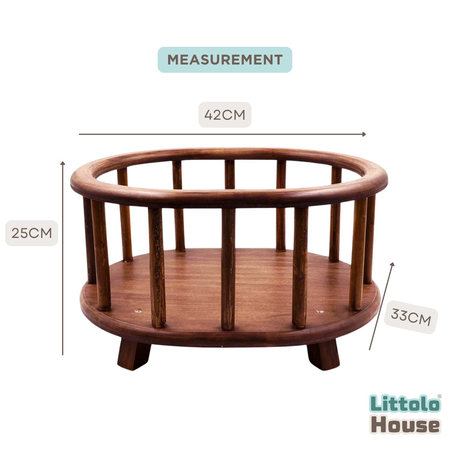 Oval Crib | Wooden Tableware | Brown