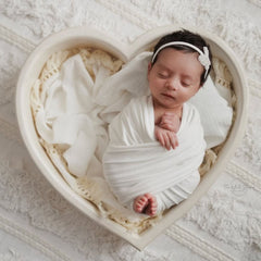 Handmade Heart Bowl | Wooden Tableware | Rustic White