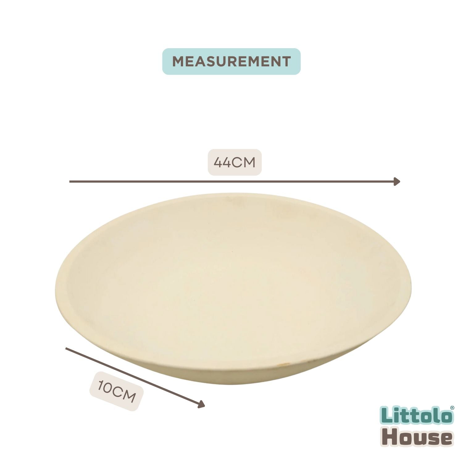 Handmade Round Bowl | Wooden Tableware | Rustic Cream