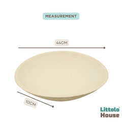 Handmade Round Bowl | Wooden Tableware | Rustic Cream