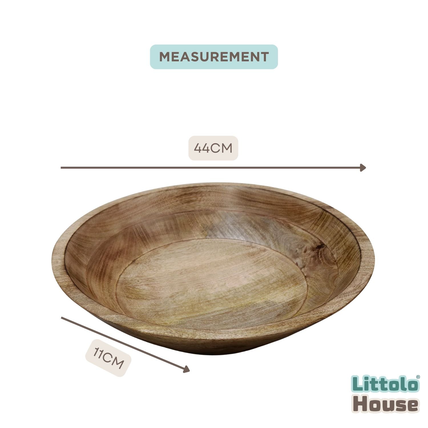 Handmade Round Bowl | Wooden Tableware | Natural Wood