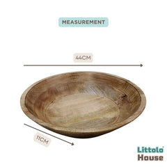 Handmade Round Bowl | Wooden Tableware | Natural Wood