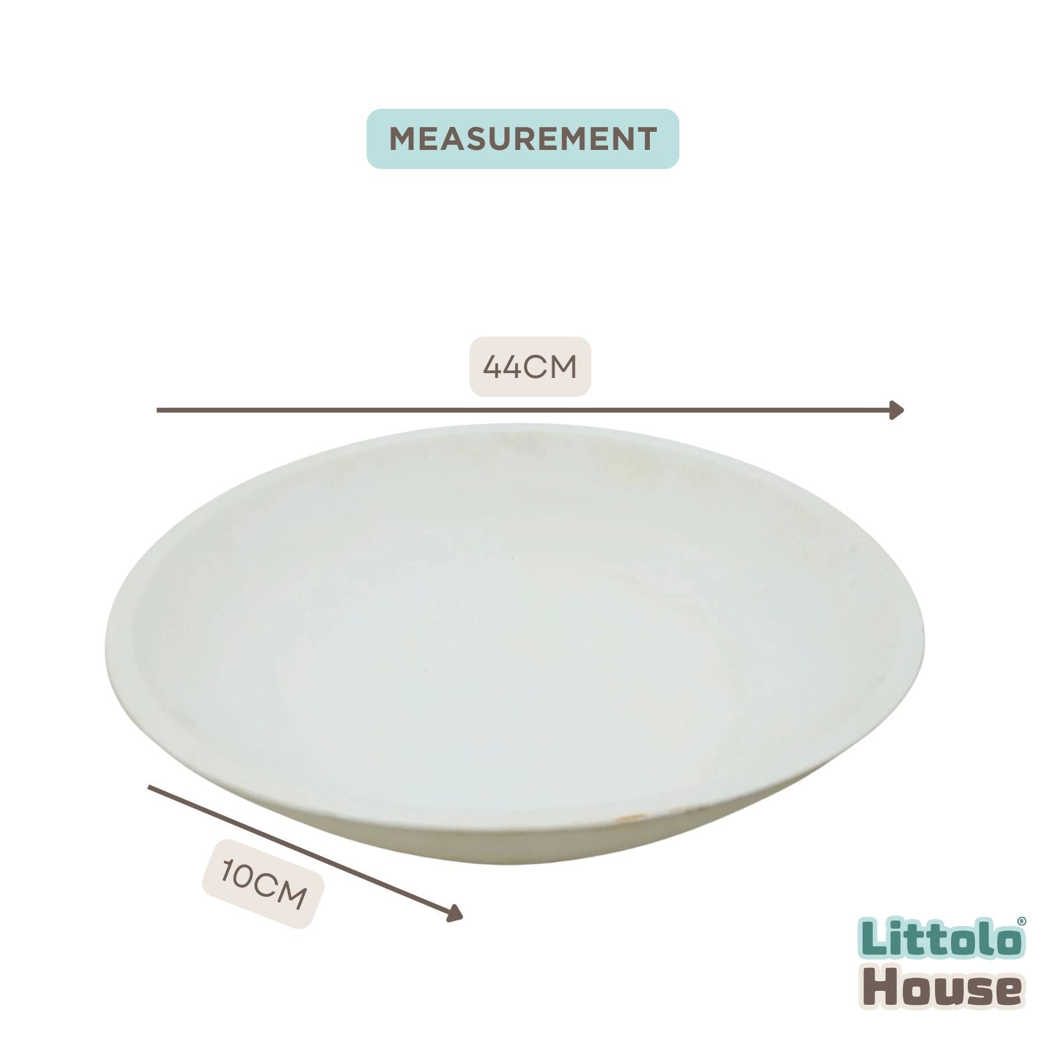 Handmade Round Bowl | Wooden Tableware | Rustic White