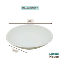 Handmade Round Bowl | Wooden Tableware | Rustic White