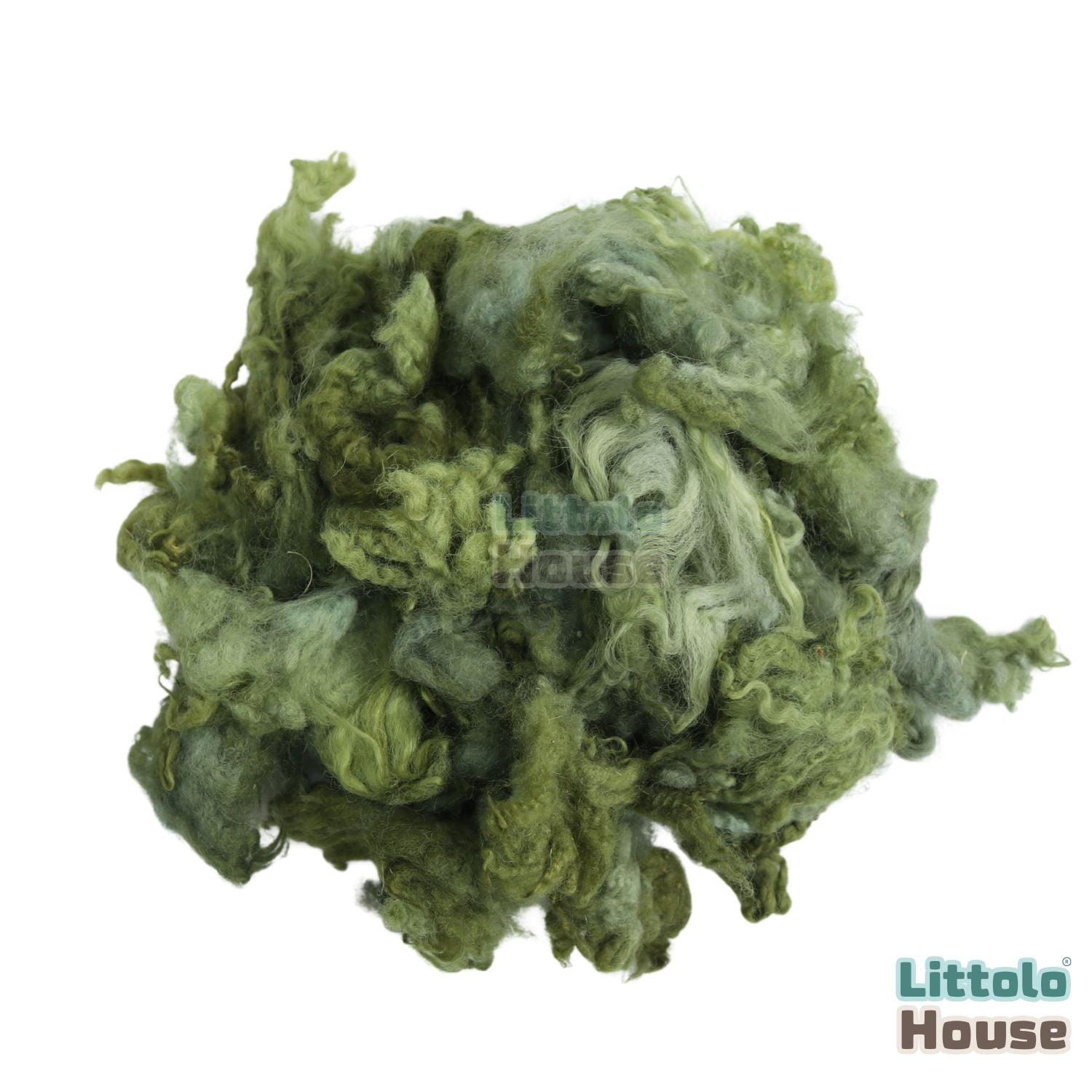 Natural Fluffy Wool Stuffer Layer L027 | 100GM | Algae Green Shades