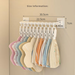 Organizer Multi-Functional Wall-Mounted Hanging Storage Rod Without Clips | Pack of 1 | White