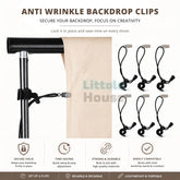 Adjustable Backdrop Tension Clips Set of 6 | Studio Setups | Black