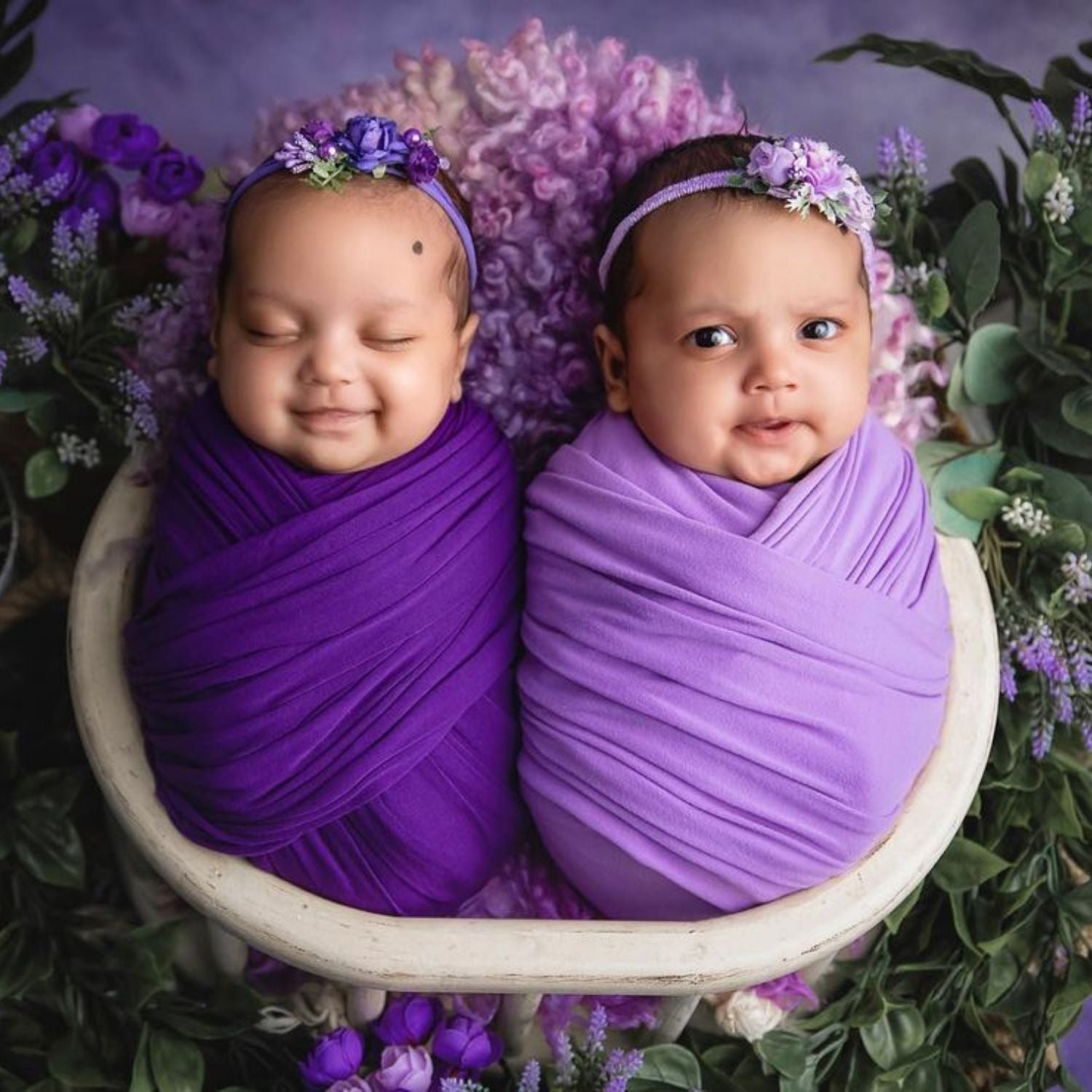 Neutral Jersey Velvet Stretch Wrap | Lavender