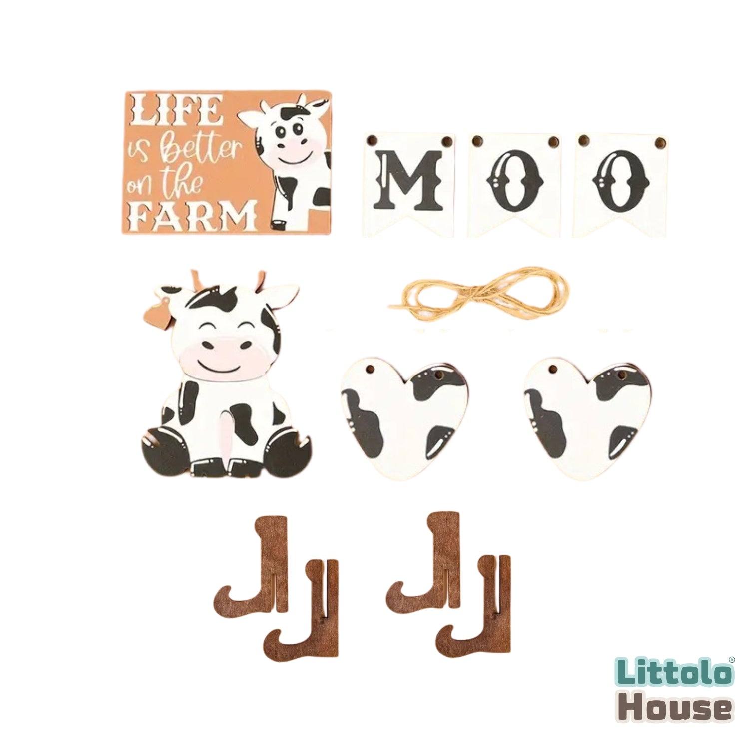 Life is Better Theme Decorative Board D157 | Pack of 10 | White Brown