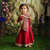 Baby Girl Traditional Lehenga Choli with Dupatta Outfit O221 | 1Y | Magenta