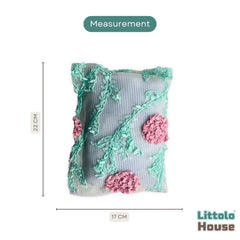 Attached Flower Net Pillow P16 Pack of 1 | NB | Off White