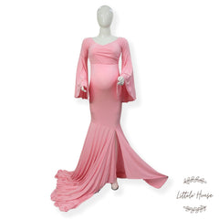 Long Bell Sleeves Gown M044 | M | Pink