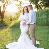 Mermaid Chiffon Maternity Gown M009 | L | White