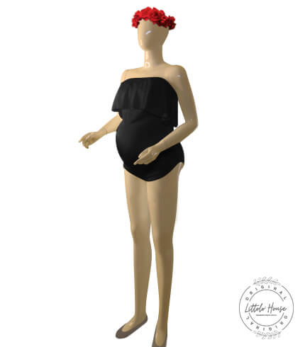 Off Shoulder Bodysuit M013 Maternity Bodysuit | Black