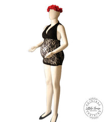 Lace Body Suit M005 Maternity Bodysuit | Black
