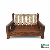 Macrame Sofa Style Bed | Wooden Decorative | Brown