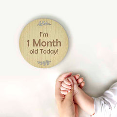 Milestone Cards Set of 12 | Wooden Decorative | Natural Wood