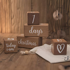 Milestone Blocks Set of 8 | Wooden | Brown