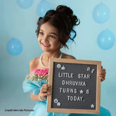 Milestone Letters Felt Board | Wooden Decorative | Grey