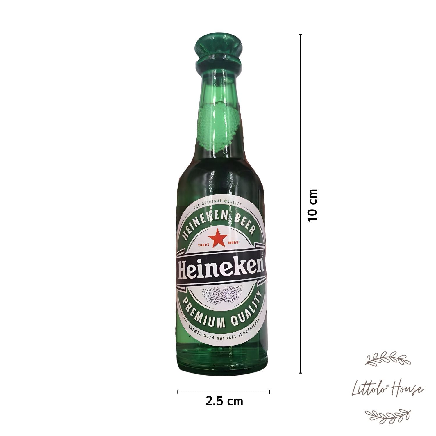 Fake Mini Beer Bottle Miniature D077 | Pack of 1 | Heineken Green