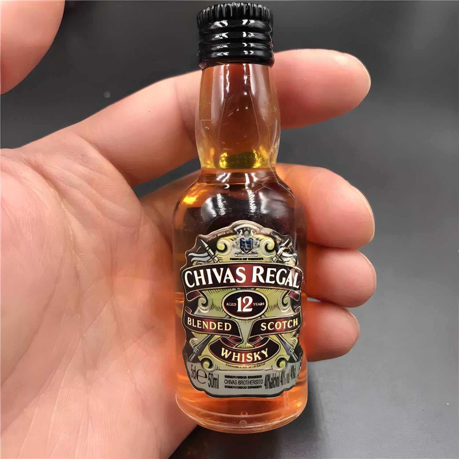 Fake Mini Drink Bottle Miniature D072 | Pack of 1 | Chivas Regal Yellow
