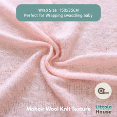 Mohair Wool Knit Wrap | Light Pink