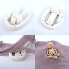 Multifunctional Basket Posing Aid P11 Set of 4 | NB | Rice White