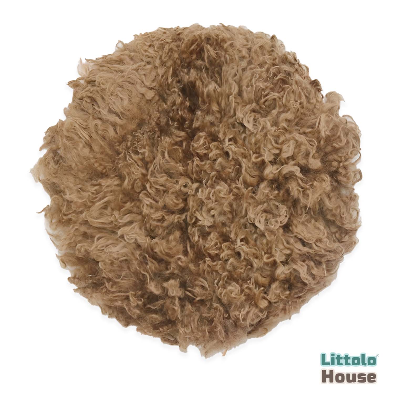 Natural Wool Flokati Fur | 35 CMS | Walnut