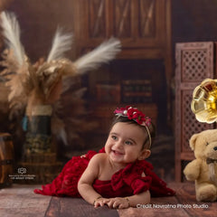 Baby Girl Pearl Flower Hairband H028 | 2Y | Cherry