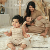 Baby Knit Romper Outfit O041 | 9M | Beige