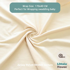 Neutral Jersey Velvet Stretch Wrap | Beige