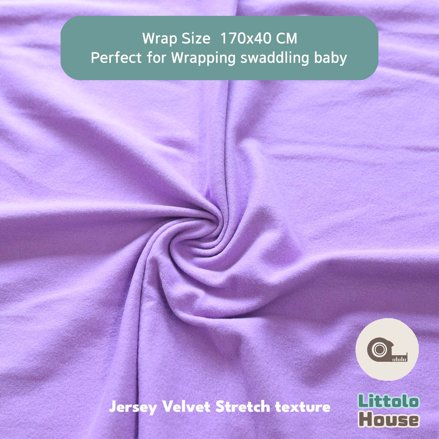 Neutral Jersey Velvet Stretch Wrap | Lavender
