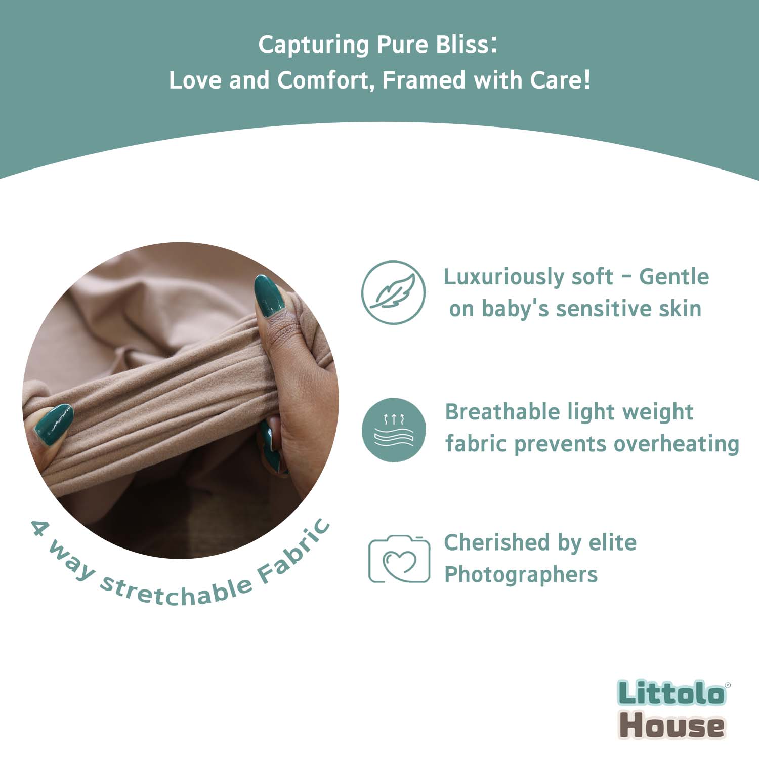 Neutral Jersey Velvet Stretch Wrap | Light Brown