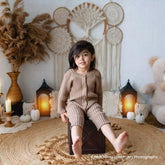 Baby Woolen Ribbed Romper O031 | Caramel
