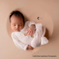 Baby Knitted Rompers O014 Outfit | NB | White