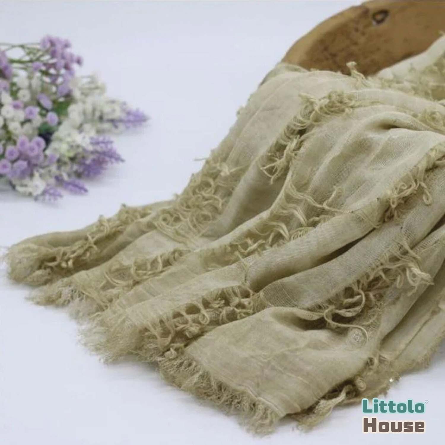 Non Stretchy Cotton Textured Wrap | Beige