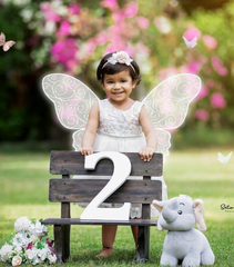 Numeric Half • Numeric One • Numeric Two • Numeric Three | Set of 4 | Wooden Decorative | White