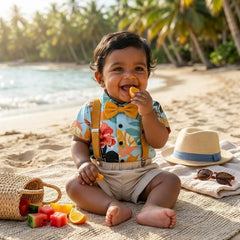 Baby Boy Shirt with Shorts O122 | 1Y | Tropical Flower Print