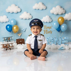 Baby Pilot Costume for Baby photo shoot props O137 | 12M | White